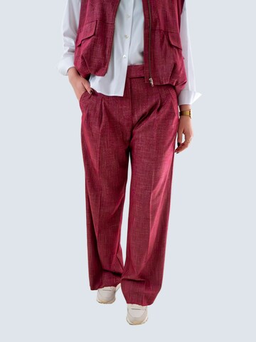 WEARABLE STORIES Wide Leg Bundfaltenhose 'Daria' in Rot: Vorderseite