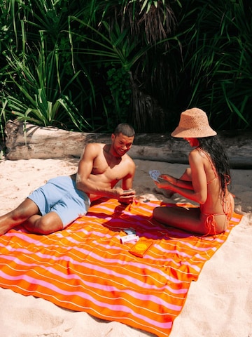 woodsandwaves - Toalla de playa 'Heat Wave XXL' en naranja