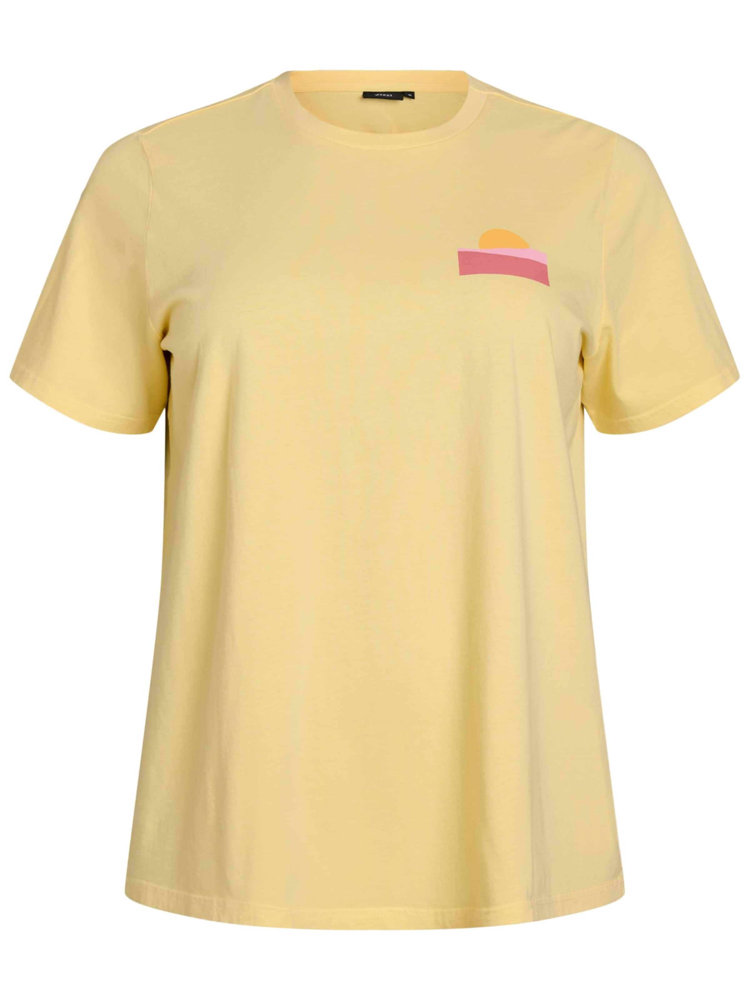 Zizzi T-Shirt 'EWinna' in Gelb: Vorderseite