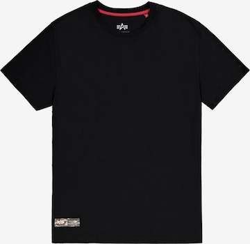 juoda ALPHA INDUSTRIES Marškinėliai 'Camo': priekis