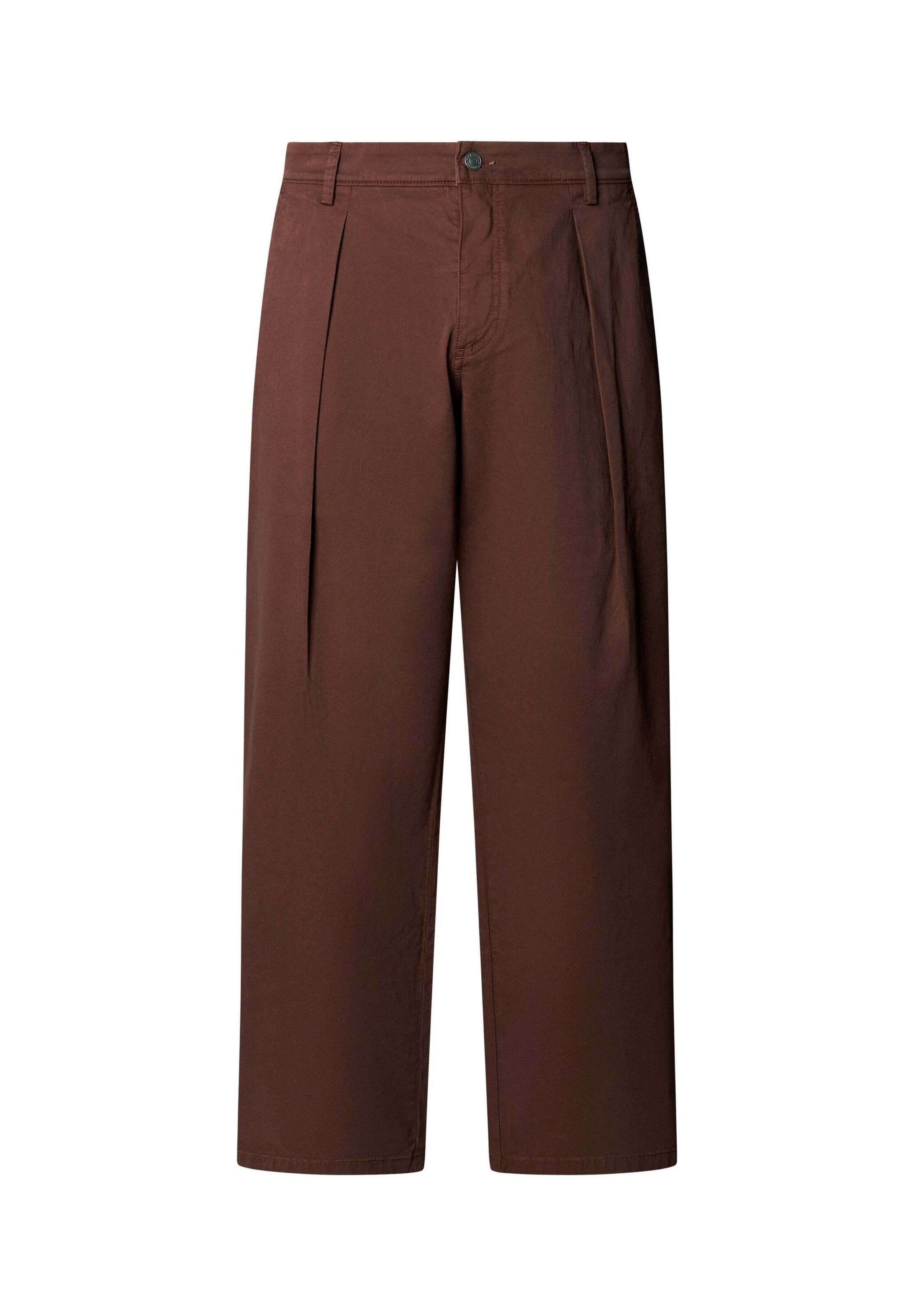 Pepe Jeans - Loosefit Pantalón plisado en marrón: frente