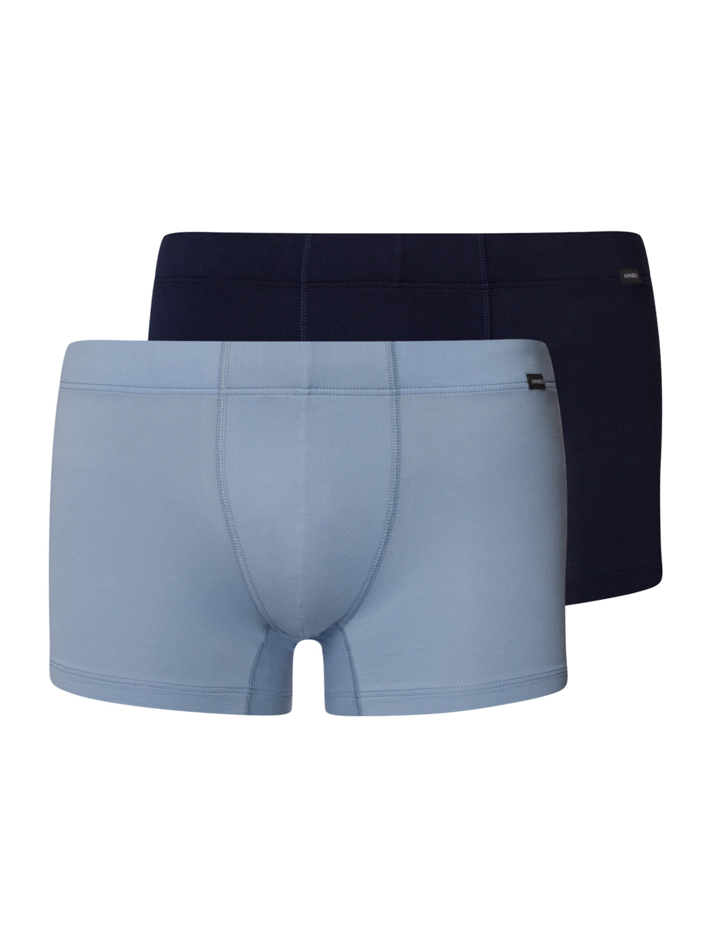 Hanro 2er-Pack Retro Boxershorts ' Cotton Essentials ' in Blau: Vorderseite