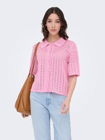 JDY Knit Cardigan 'JDYRobin' in Pink: front