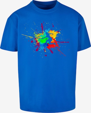 Merchcode T-Shirt 'Color Splash Player' in Blau: Vorderseite