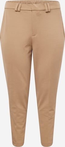 ONLY Carmakoma - regular Pantalón de pinzas 'PEACH' en marrón: frente