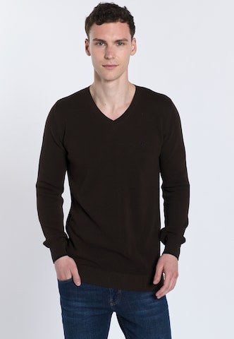 DENIM CULTURE Sweater ' ROMEO ' in Brown: front