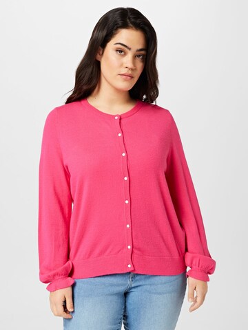 Cardigan ONLY Carmakoma en rose : devant