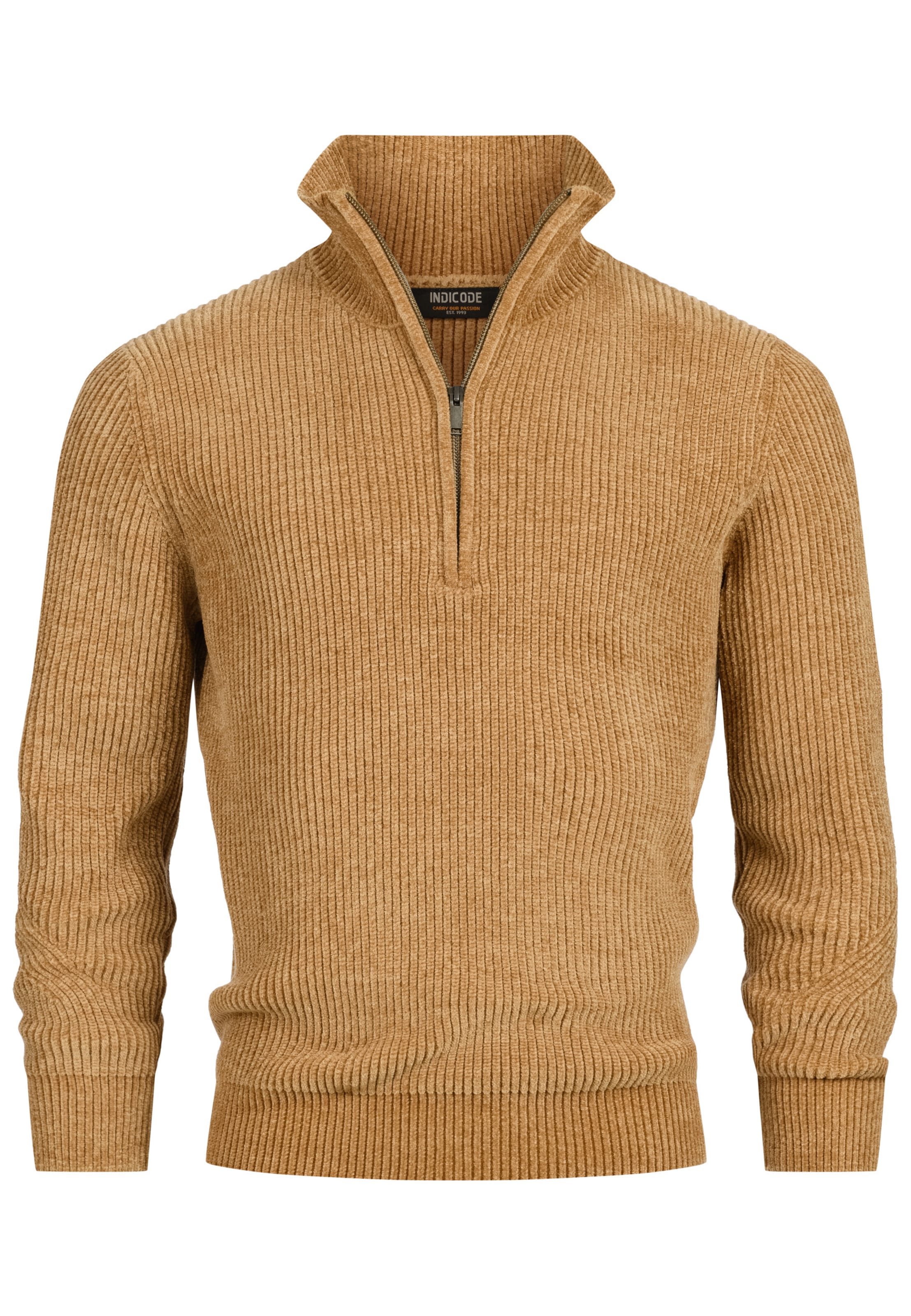 INDICODE JEANS Sweater 'INHunch' in Beige: front