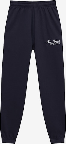 Pull&Bear Zwężany krój Spodnie w kolorze niebieski: przód