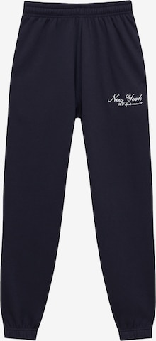 Pull&Bear Tapered Broek in Blauw: voorkant