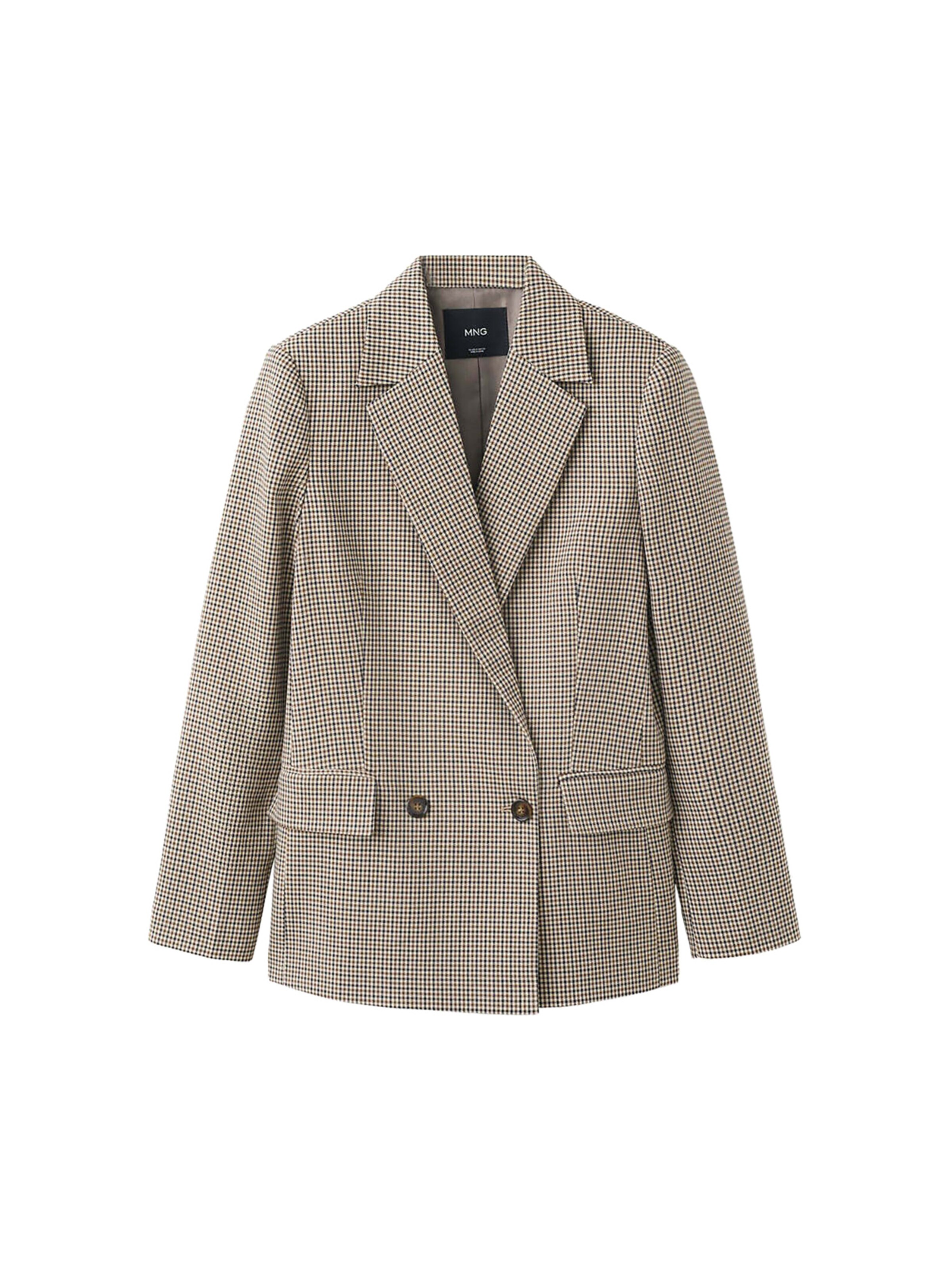 MANGO Blazers 'CHARLOTT' in 34 in de kleur Bruin / Zwart / Wit, Productweergave