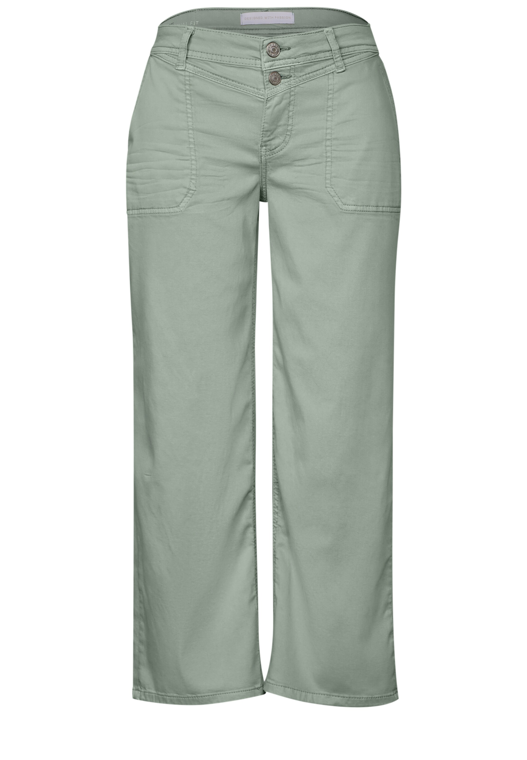 STREET ONE Wide leg Jeans in Green: front