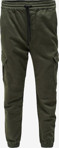 Salsa Jeans Tapered Cargojeans in Groen: voorkant