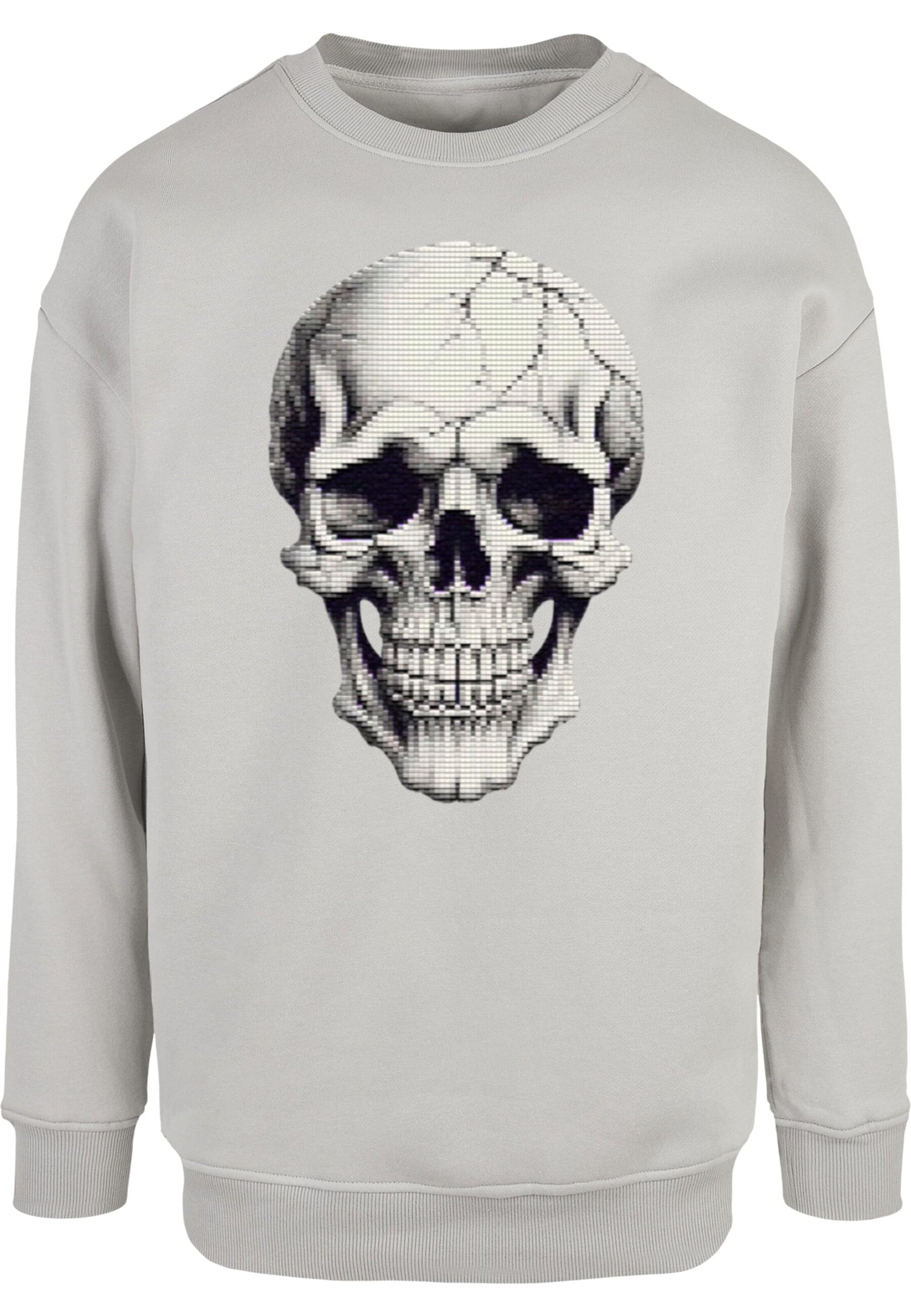 Merchcode Sweatshirt 'Halloween - Skull' in Grau: Vorderseite