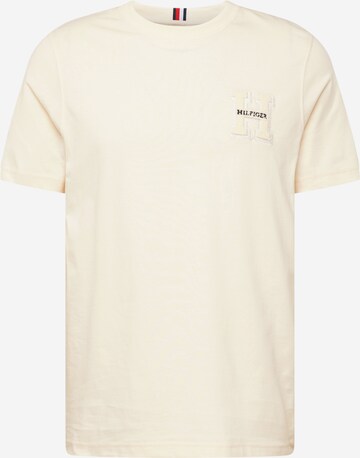 T-Shirt TOMMY HILFIGER en beige : devant