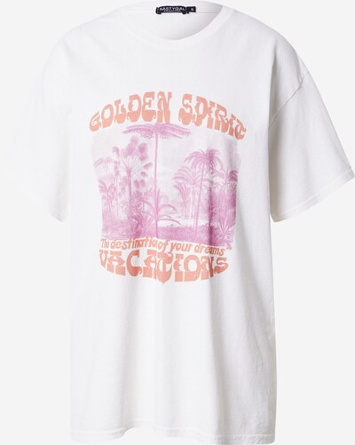 Nasty Gal T-shirt en pêche / rose foncé / blanc, Vue avec produit