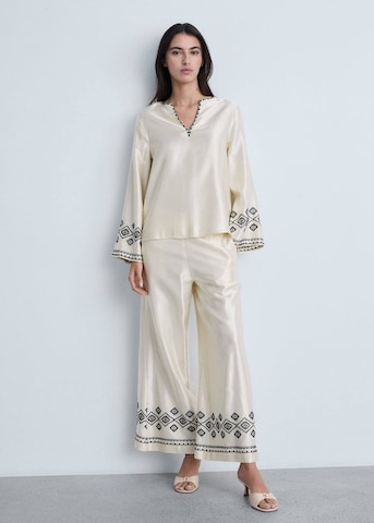MANGO Wide leg Pants 'Ziad-a' in Beige