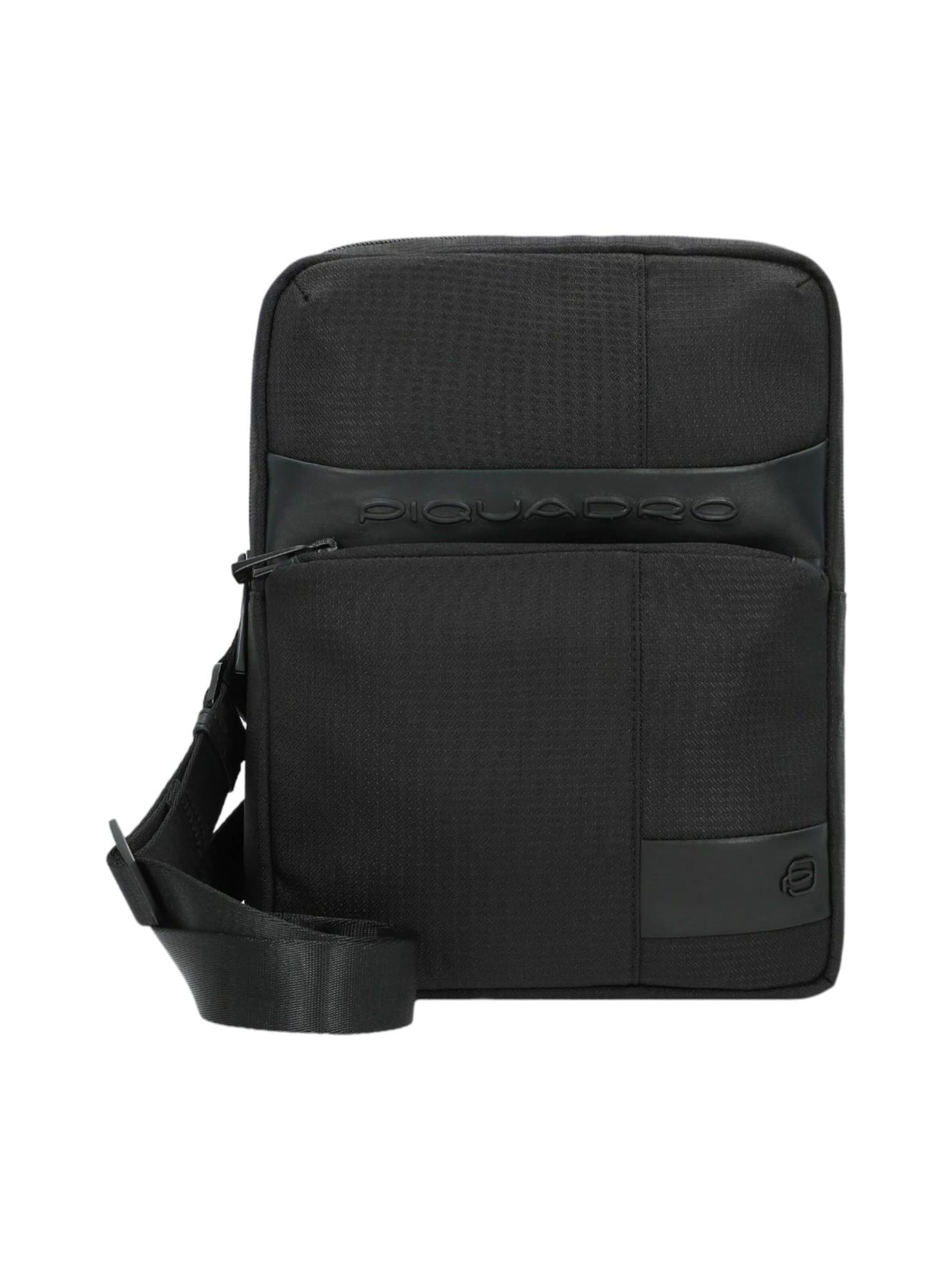 Borsa a tracolla di Piquadro in nero: frontale