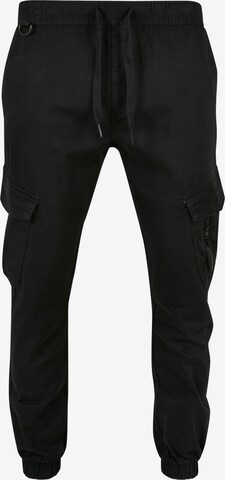 SOUTHPOLE Tapered Cargo Pants in Black: front