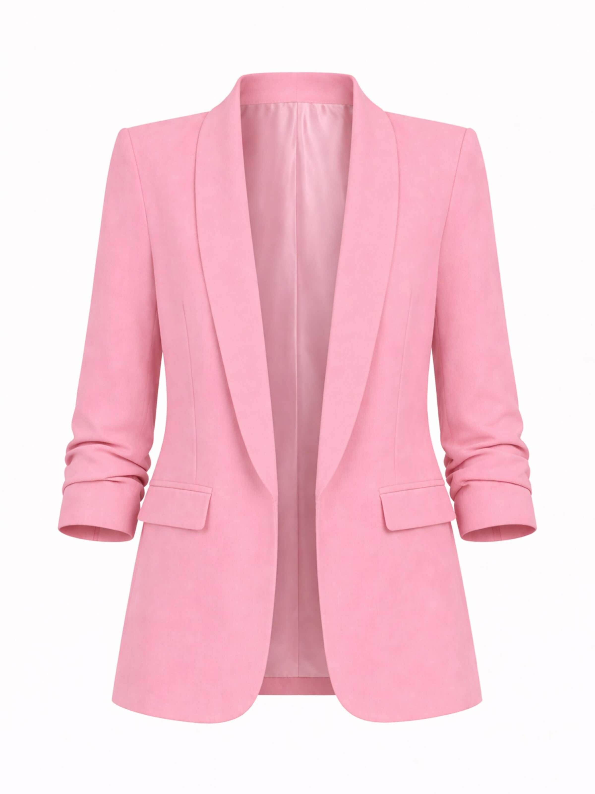 Worldclassca Blazer 'Damen Blazer 3/4 Arm mit Raffung'‌‌ in Pink: Vorderseite