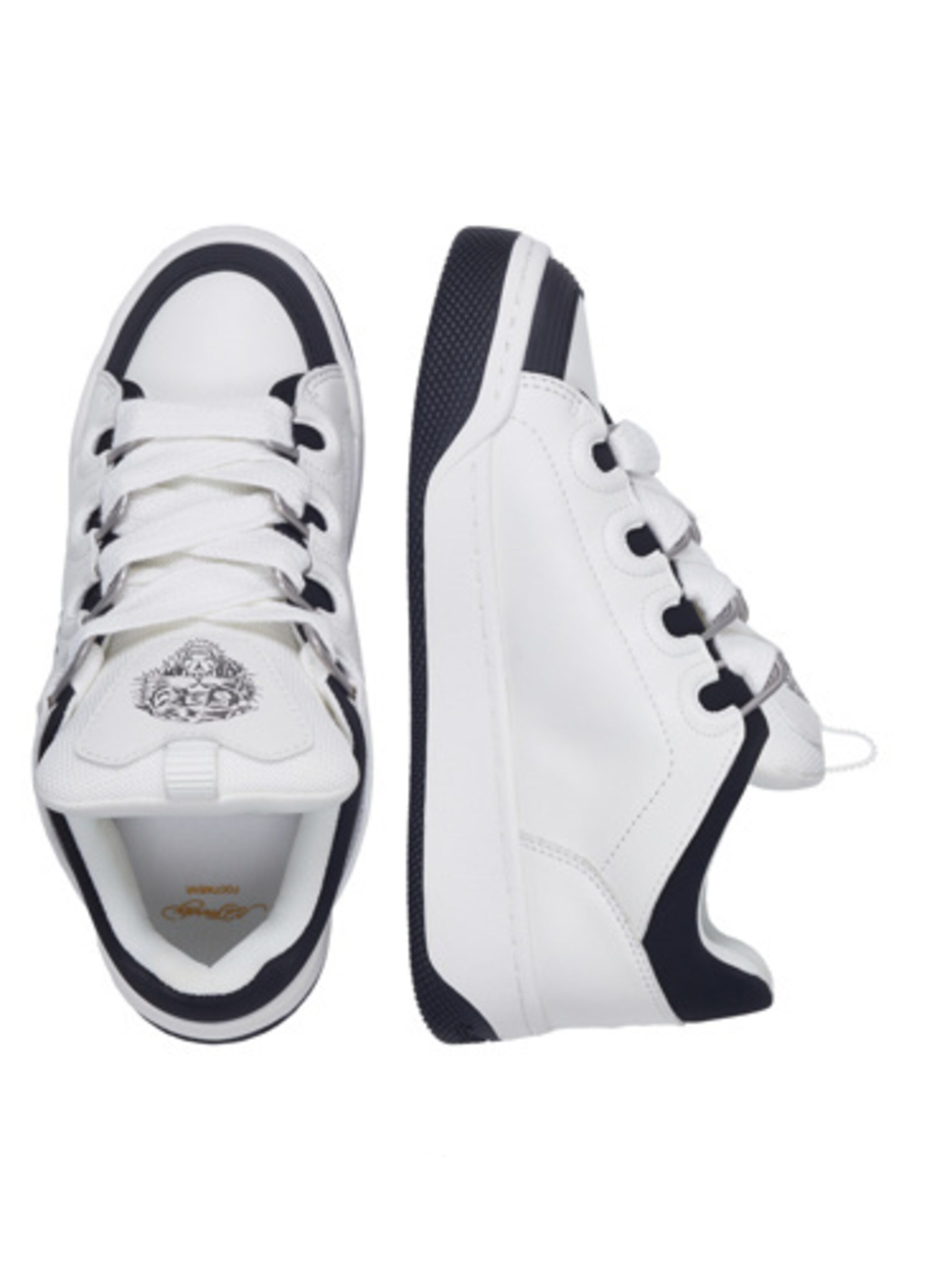 Ed Hardy - Zapatillas deportivas bajas 'Flaming Skull' en blanco