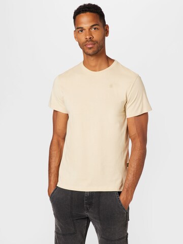 T-Shirt G-Star RAW en beige : devant