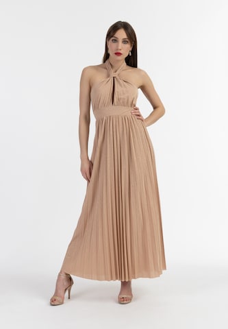 faina Evening Dress in Beige