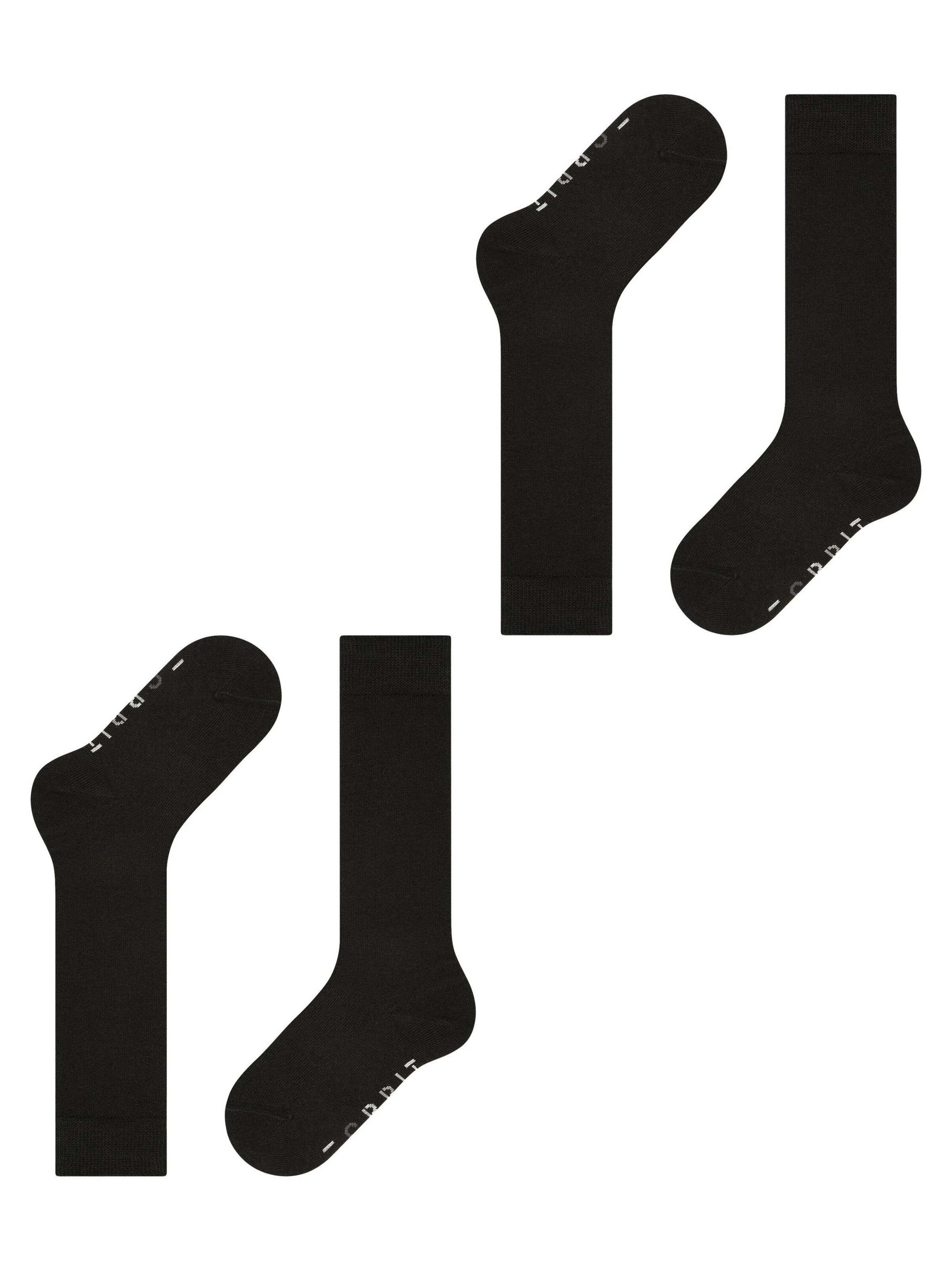 ESPRIT Socks 'Foot Logo 2-Pack' in Black