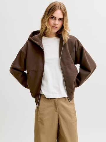JJXX Sweatvest 'JXSophia' in Bruin: voorkant