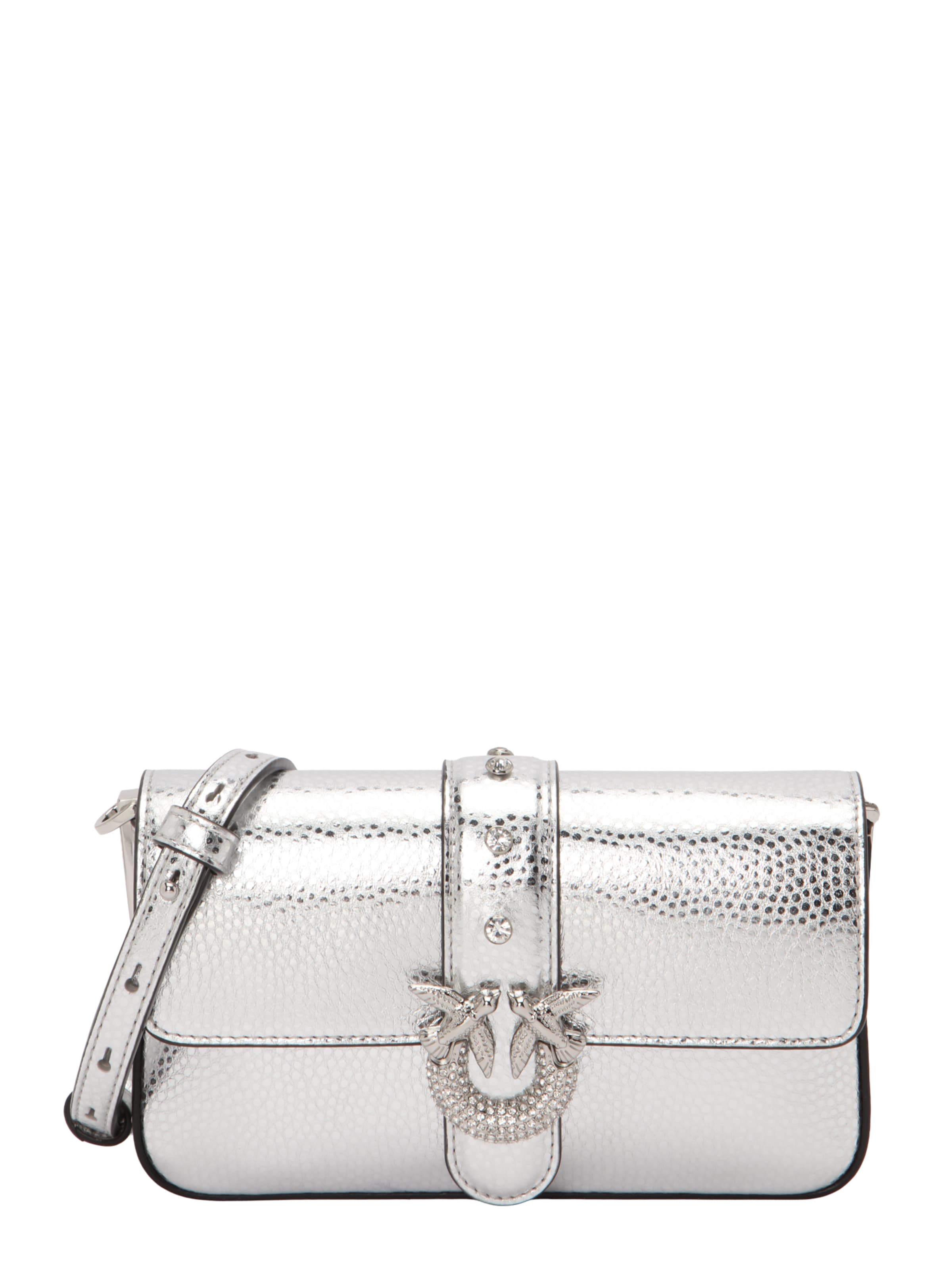 Sac à bandoulière 'Love One' PINKO en argent : devant