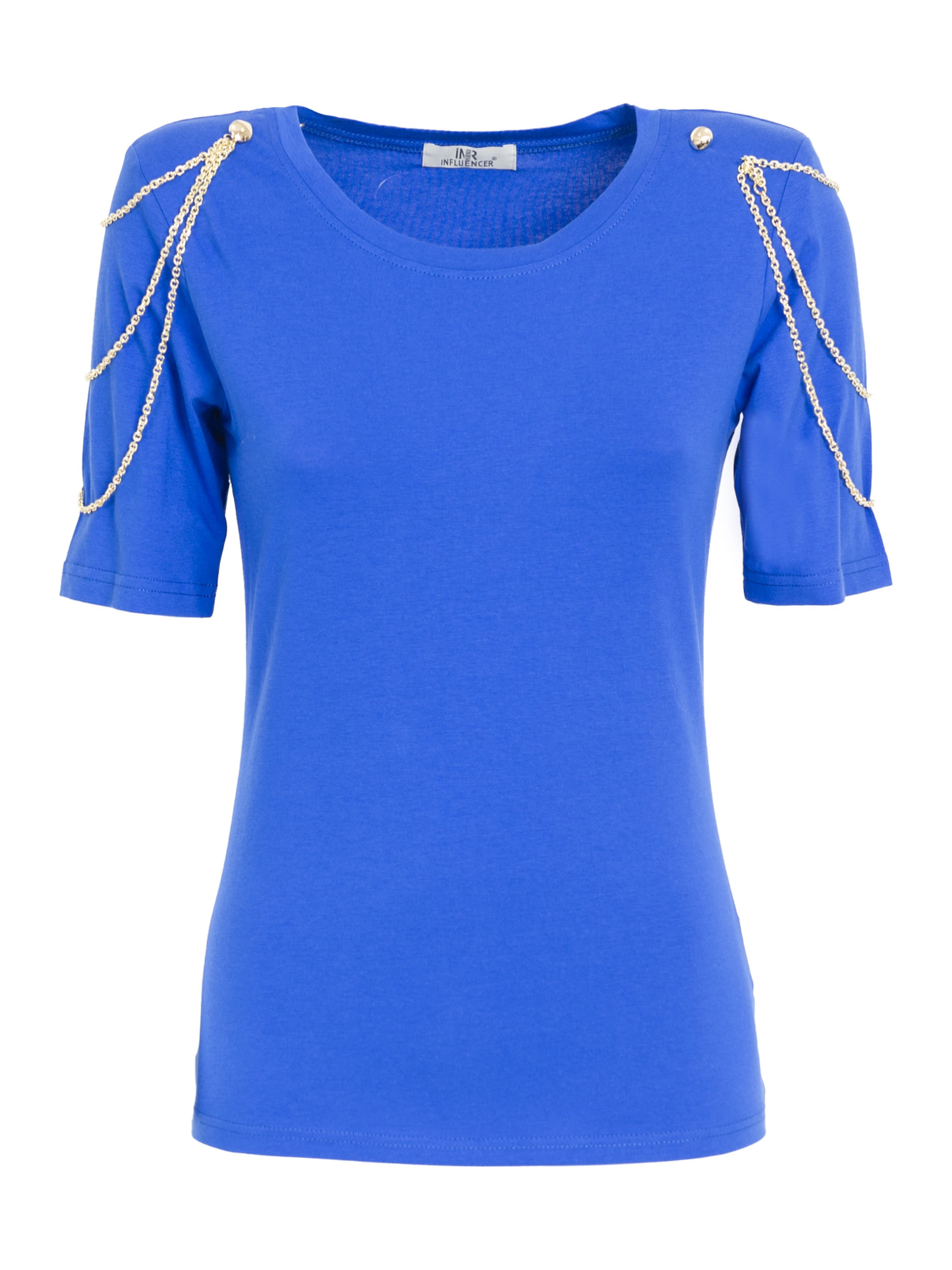 zils Influencer T-Krekls: no priekšpuses