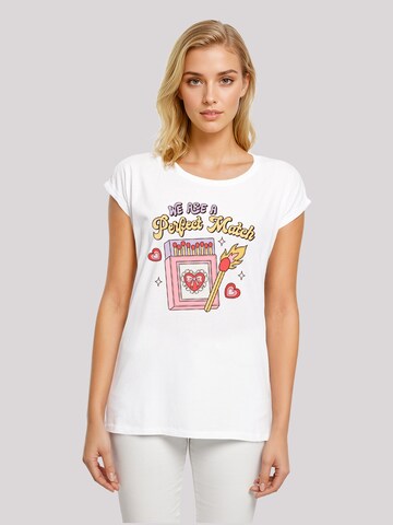 F4NT4STIC T-Shirt 'We Are A Perfect Match Love' in Weiß: Vorderseite