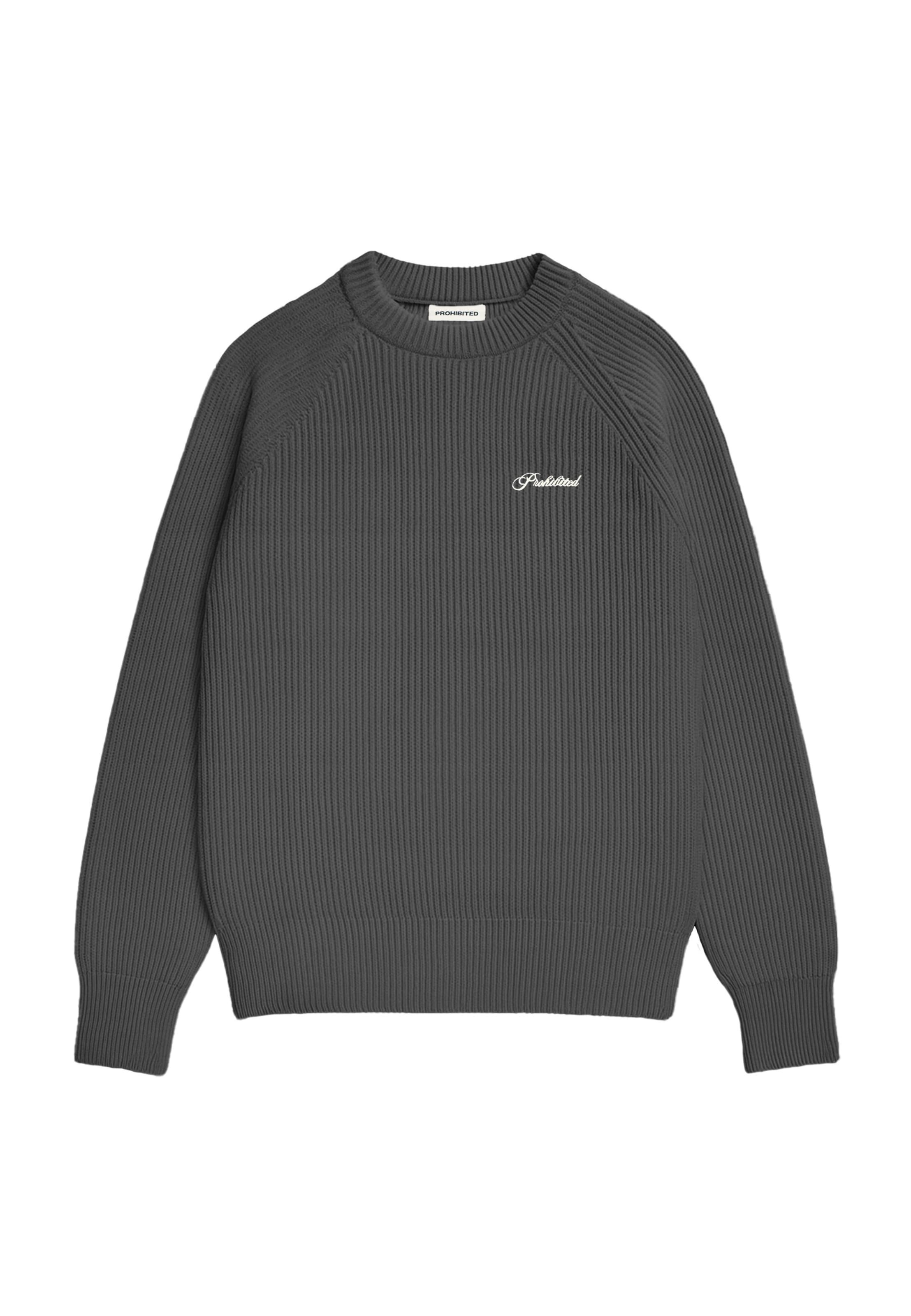 Prohibited Sweater 'Campus' in L in Dark grey / White, Item view