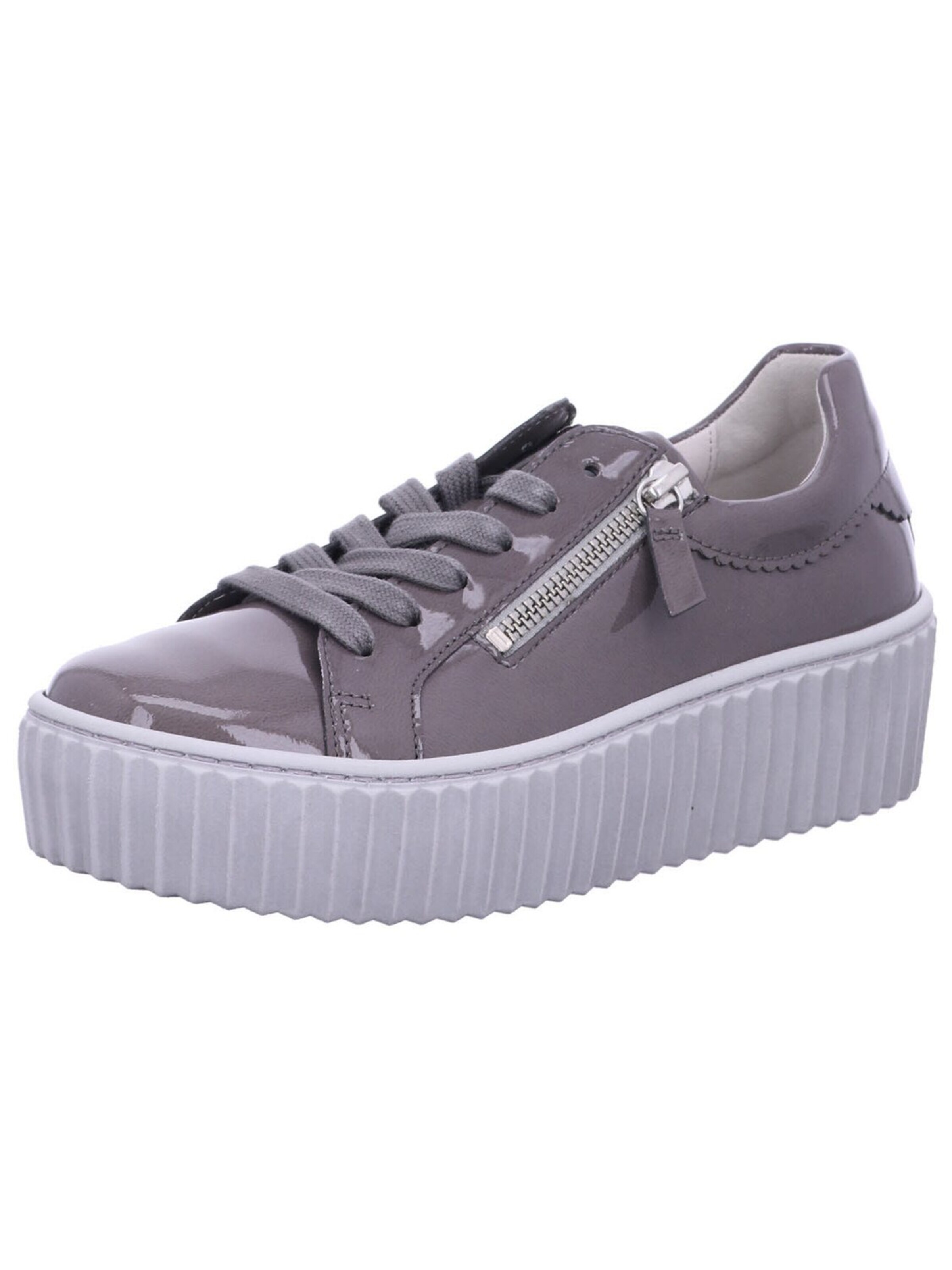 GABOR Låg sneaker 'Sneaker Low Damen 53.200 99 Lackleder in grau' i grå: framsida