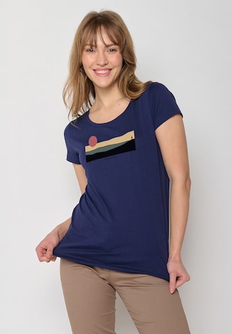 GREENBOMB Shirt 'Nature Pathway' in Blauw