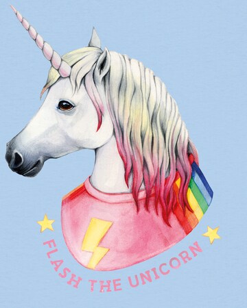 T-shirt 'Flash, the unicorn' Watapparel en bleu