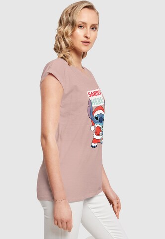 ABSOLUTE CULT T-Shirt 'Lilo And Stitch - Santa Is Here' in Pink