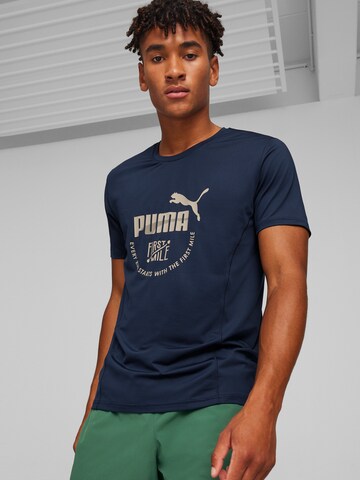 T-Shirt fonctionnel 'First Mile' PUMA en bleu : devant