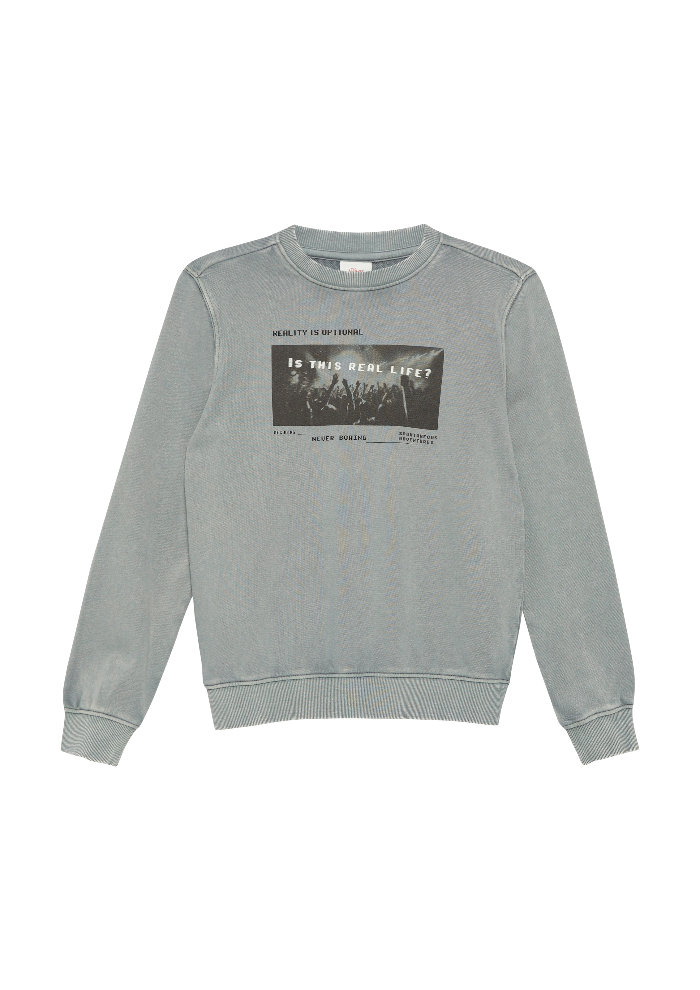 s.Oliver Μπλούζα φούτερ σε γκρι: μπροστά