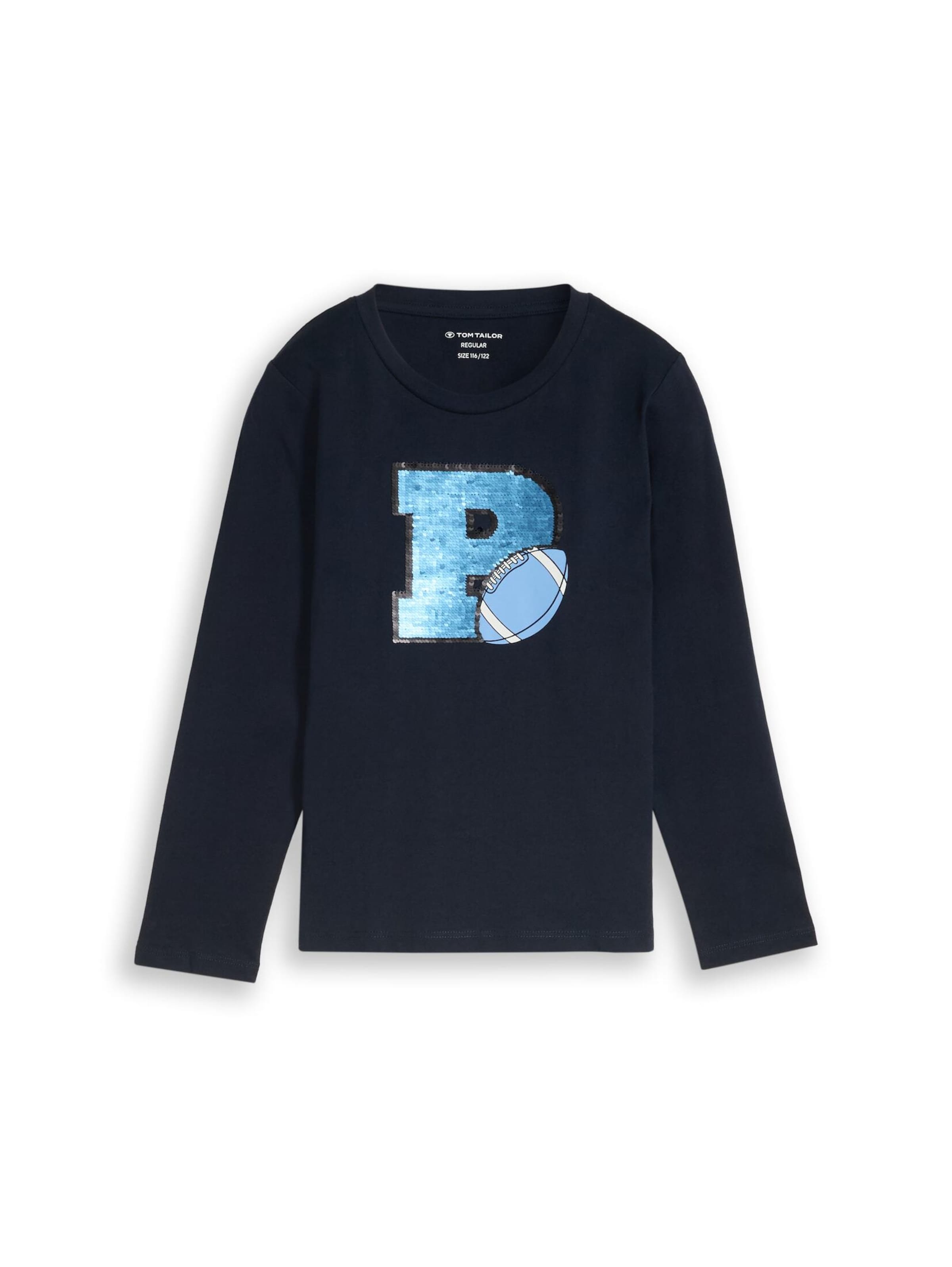 TOM TAILOR Shirt in 92 in de kleur Nachtblauw / Lichtblauw / Wit, Productweergave