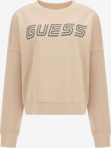 GUESS Athletic Sweatshirt in Beige: front