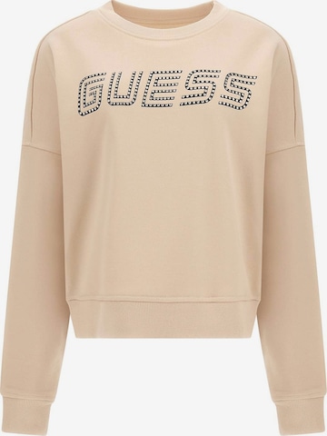 GUESS Athletic Sweatshirt in Beige: front