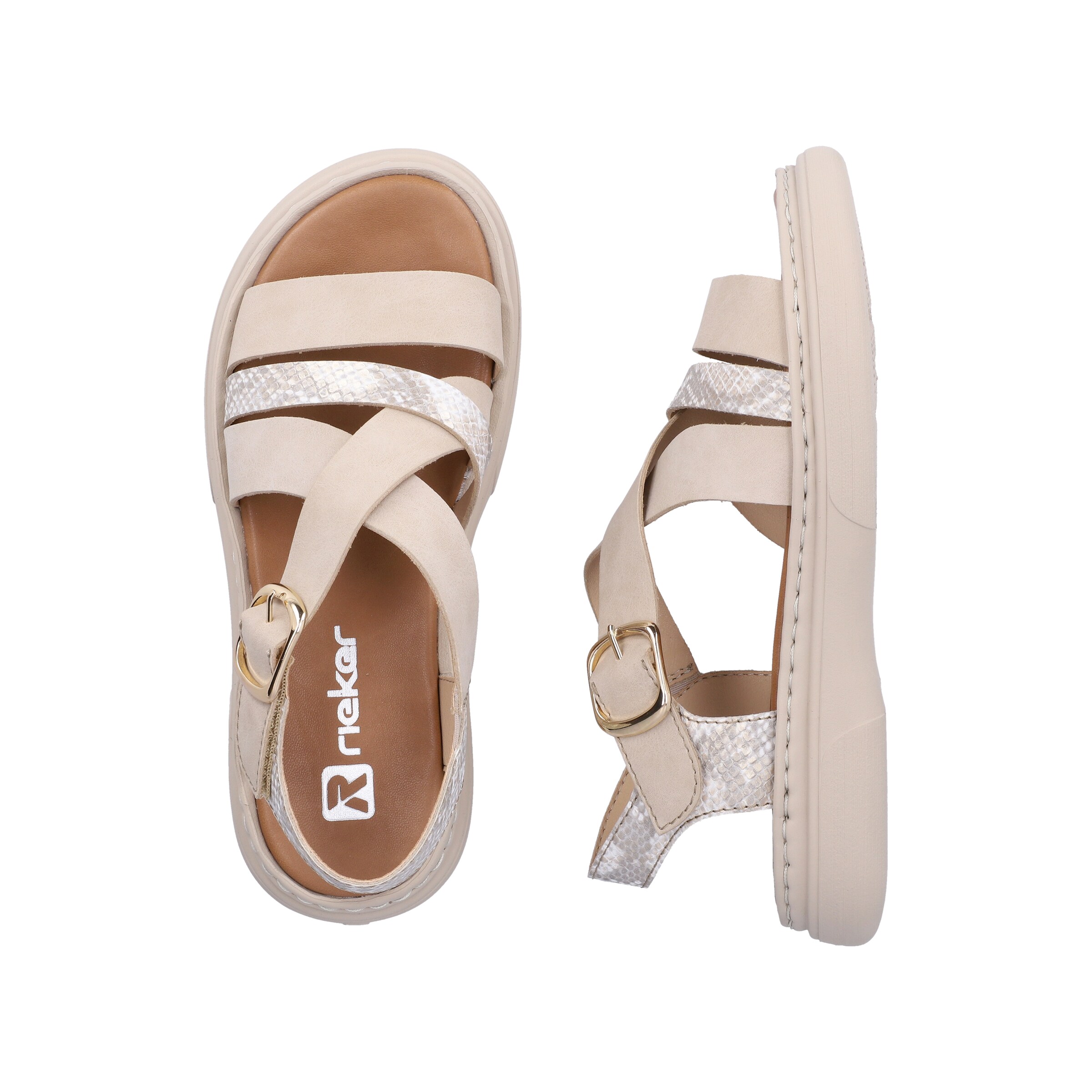 Rieker Strap Sandals in Beige
