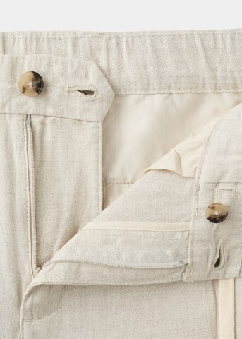 MANGO MAN Slim fit Pleat-Front Pants 'Romelino' in Beige