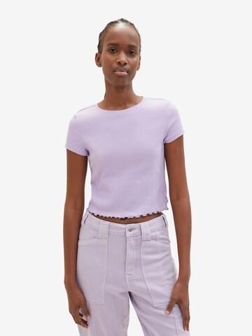 T-shirt TOM TAILOR DENIM en violet : devant