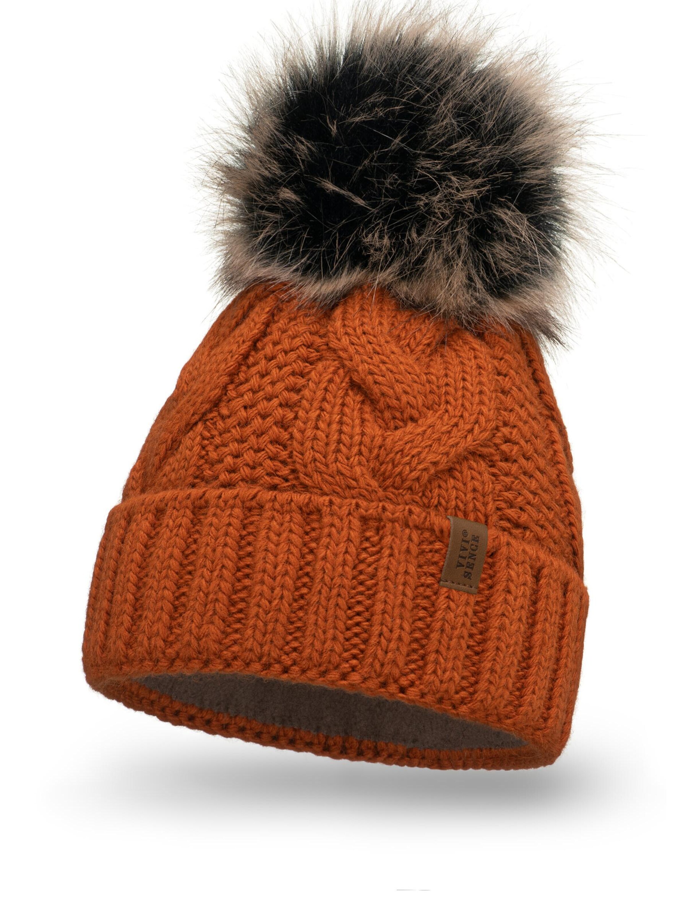 Vivisence Beanie '7014' in Orange: front