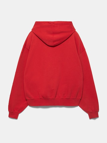 Pull&Bear Sweat jacket 'STWD' in Red