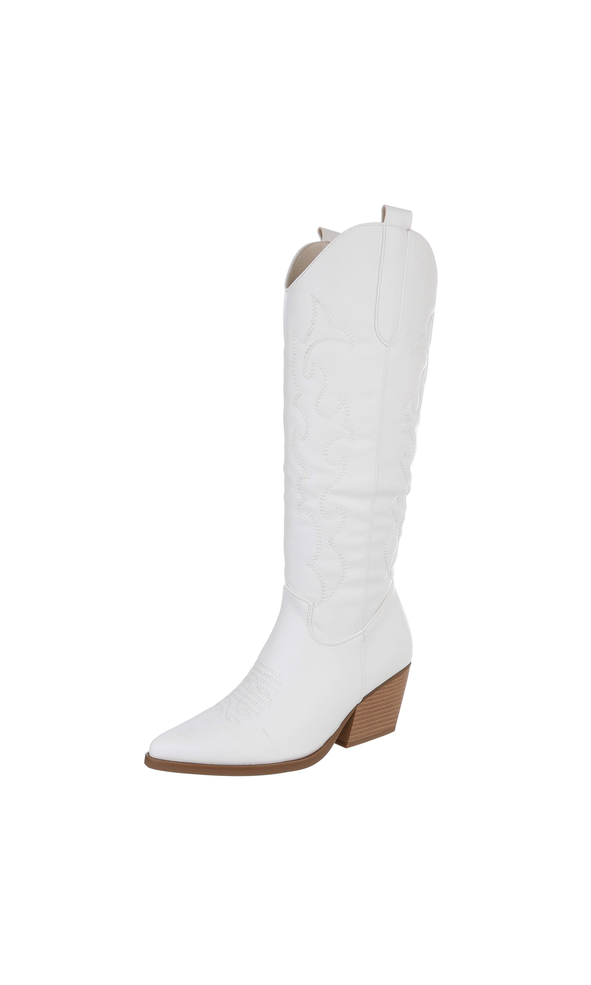 Ital-Design Cowboystiefel in Weiß: Vorderseite