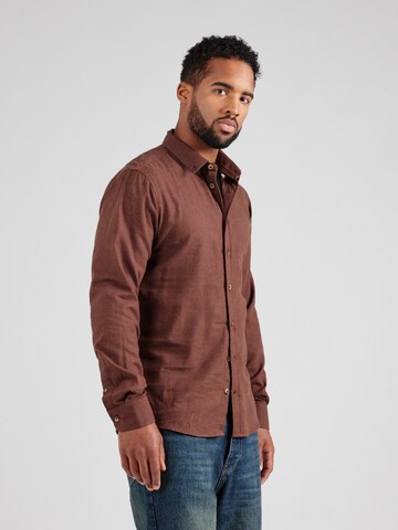 BLEND - Ajuste regular Camisa 'Burley' en marrón: frente