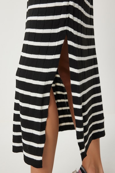 Happiness İstanbul Πλεκτό φόρεμα σε μαύρο / λευκό, Άποψη προϊόντος